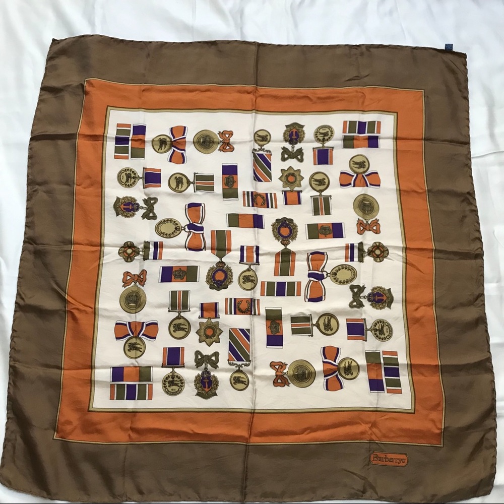 Burberry Vintage Medals Silk Scarf